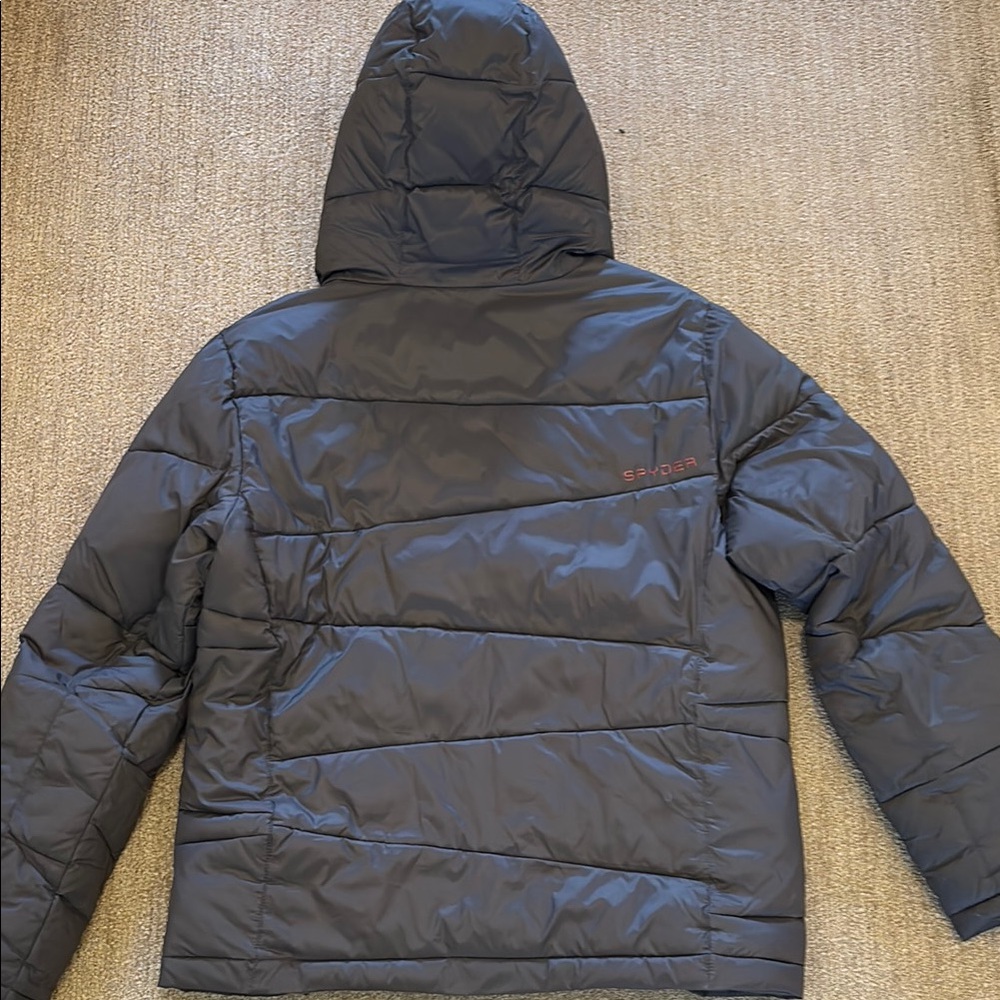 Spyder Grey and Ref Quilted Puffer Jacket with Hood - Picture 5 of 6